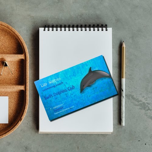 Cute dolphin _ swimming coach business card