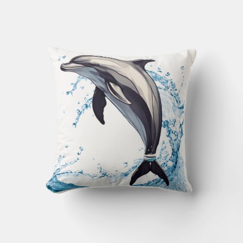 cute dolphin throw pillow