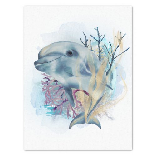 Cute Dolphin Watercolor Tissue Paper