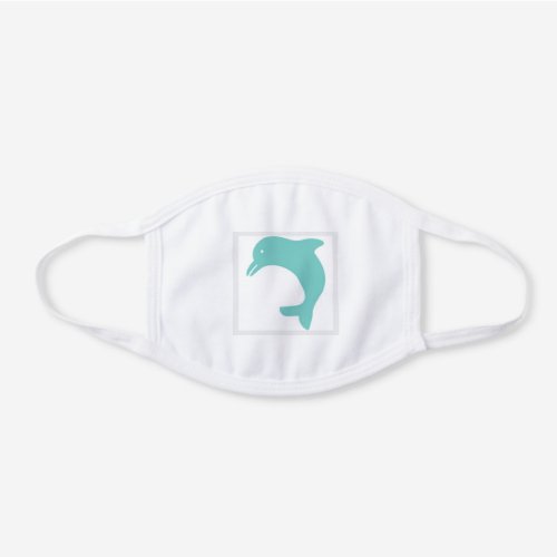 Cute Dolphin White Cotton Face Mask