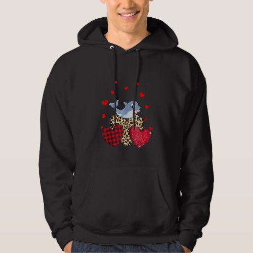 Cute Dolphin With Leopard Red Plaid Heart  Ideas Hoodie
