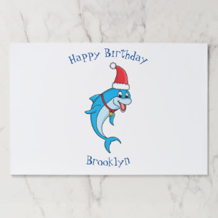 Cute dolphin with Santa hat cartoon Paper Pad