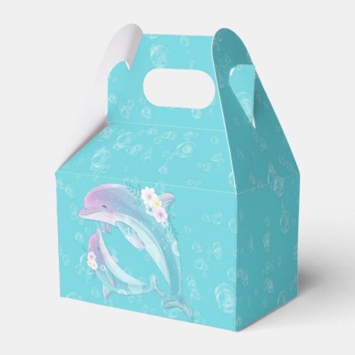 Cute Dolphins Girl Baby Shower Favor Boxes