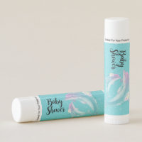 Cute Dolphins Girl Baby Shower Favor  Lip Balm