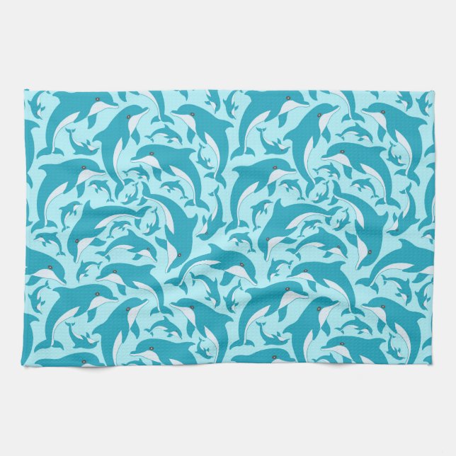 Cute Dolphins Kitchen Towel (Horizontal)