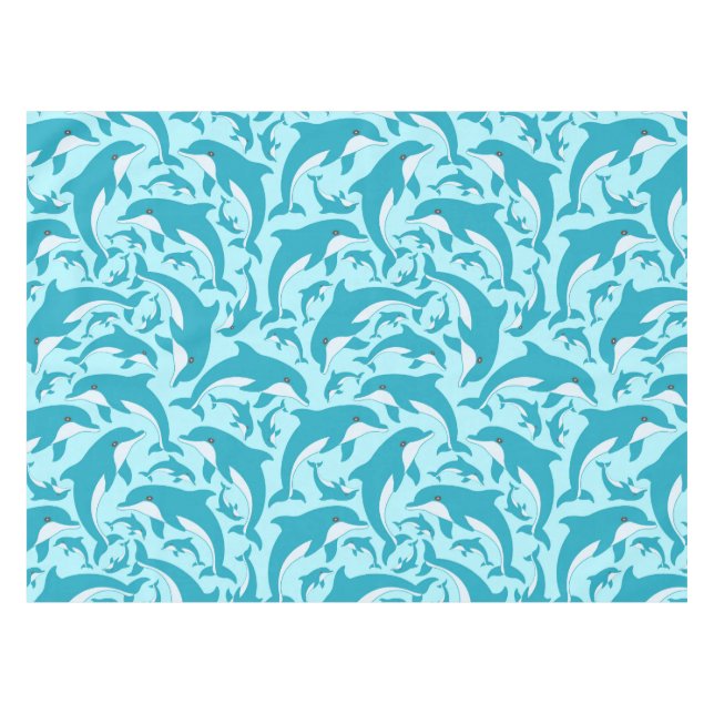 Cute Dolphins Tablecloth (Front (Horizontal))