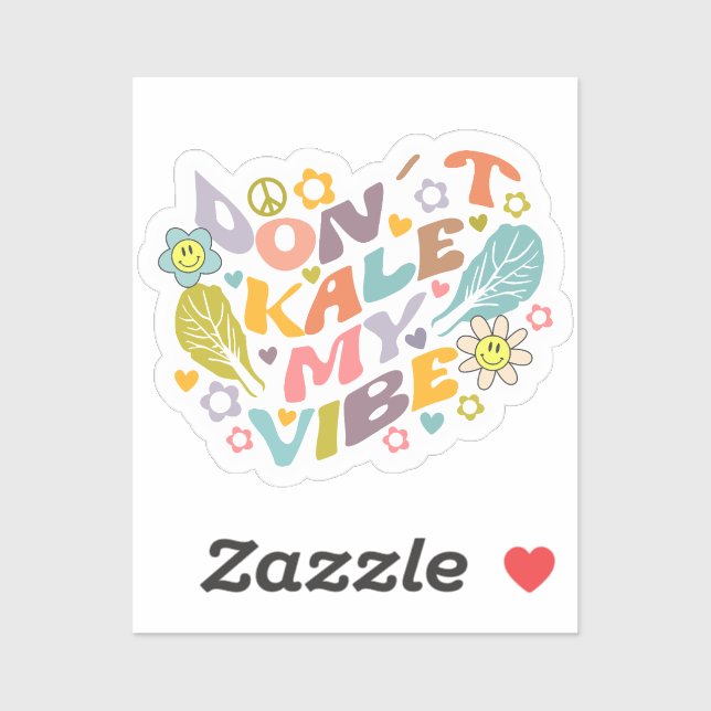 Cute Don´t Kale my Vibe, Retro Vegan  Sticker (Sheet)