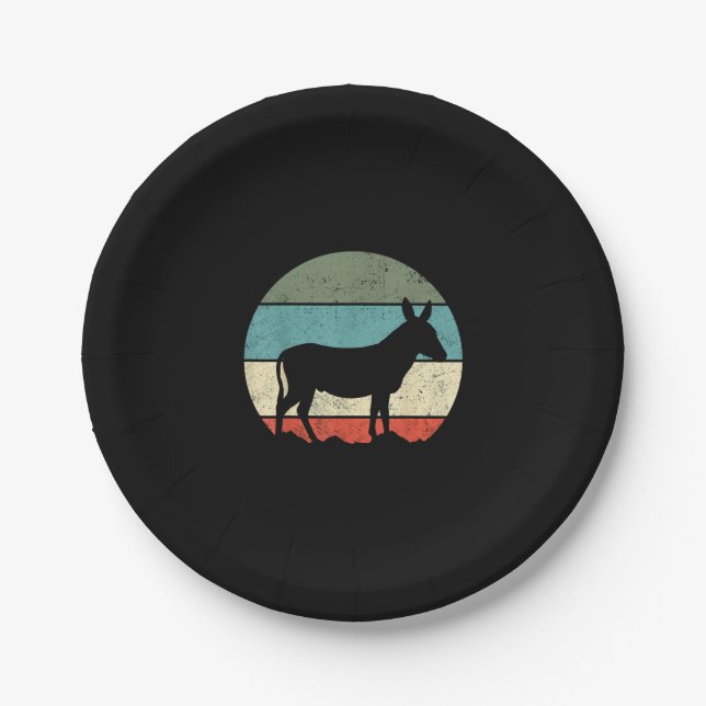 Cute Donkey | Animal Lover Gift | Gift For Farmers Paper Plates (Front)