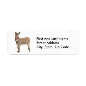 Cute Donkey Burro Photograph Label