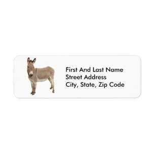 Cute Donkey Burro Photograph Label
