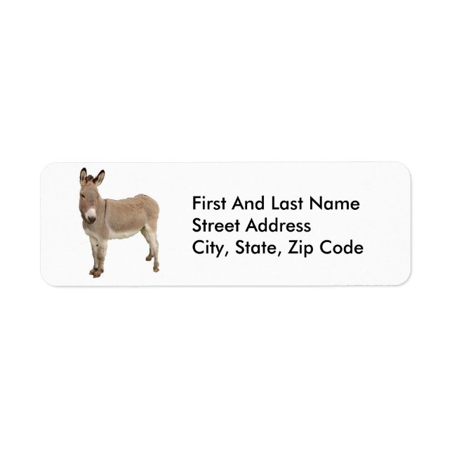 Cute Donkey Burro Photograph Label (Front)