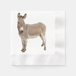 Cute Donkey Burro Photograph Paper Napkins