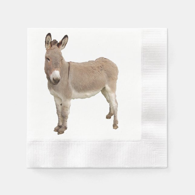 Cute Donkey Burro Photograph Paper Napkins (Front)