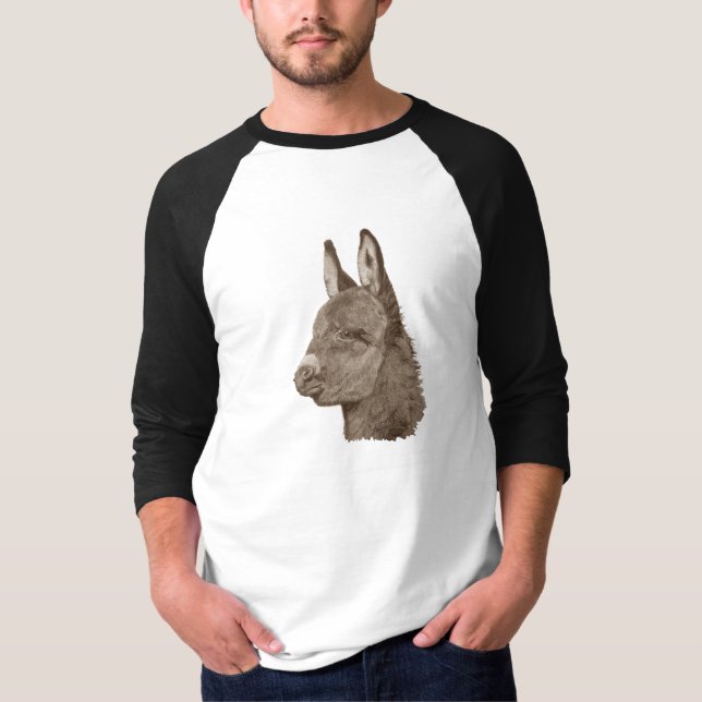 Cute donkey drawing animal realist art t-shirt (Front)