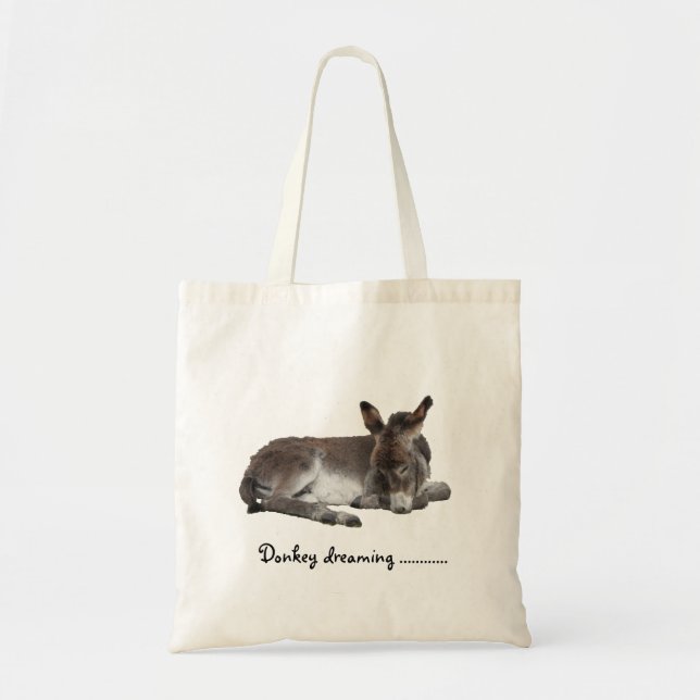 Cute Donkey Dreaming Tote Bag (Front)