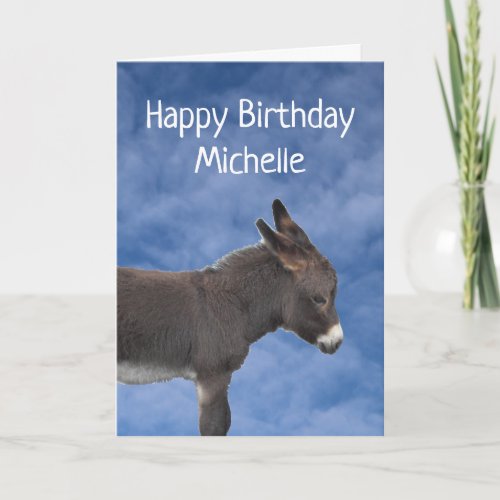Cute Donkey Foal and Blue Sky Card