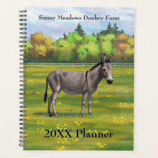 Cute Donkey Gray Burro In Pasture Planner