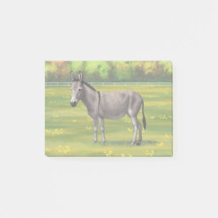 Cute Donkey Gray Burro In Pasture Post-it Notes