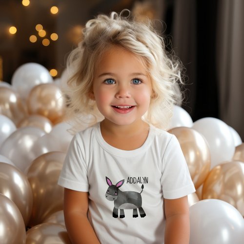 Cute Donkey Infant Toddler Name  Baby T_Shirt
