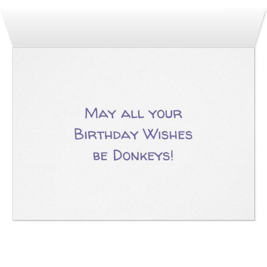 Cute Donkey on Purple (Inside Horizontal (Bottom))