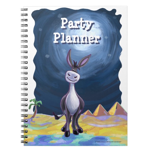 Cute Donkey Party Planner Notebook (Front)