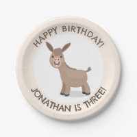 Cute donkey personalized cartoon birthday