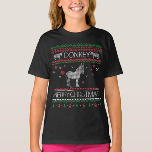 Cute Donkey Ugly Sweater Christmas Holiday Winter
