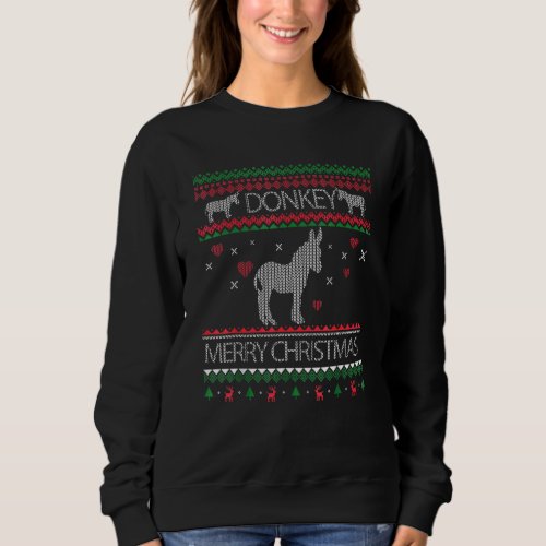 Cute Donkey Ugly Sweater Christmas Holiday Winter 