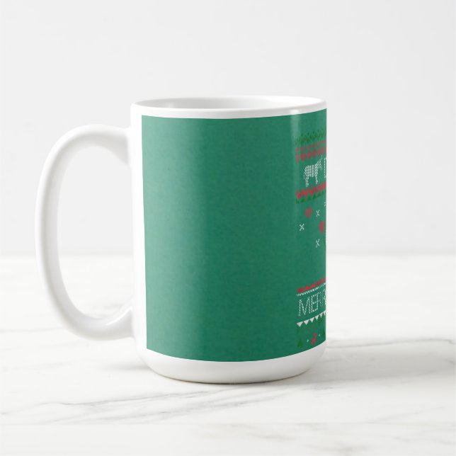 Cute Donkey Ugly Sweater Christmas Holiday Winter Coffee Mug (Left)