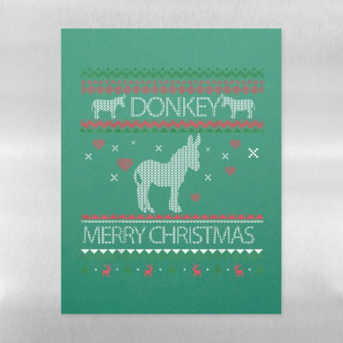 Cute Donkey Ugly Sweater Christmas Holiday Winter Magnetic Dry Erase Sheet