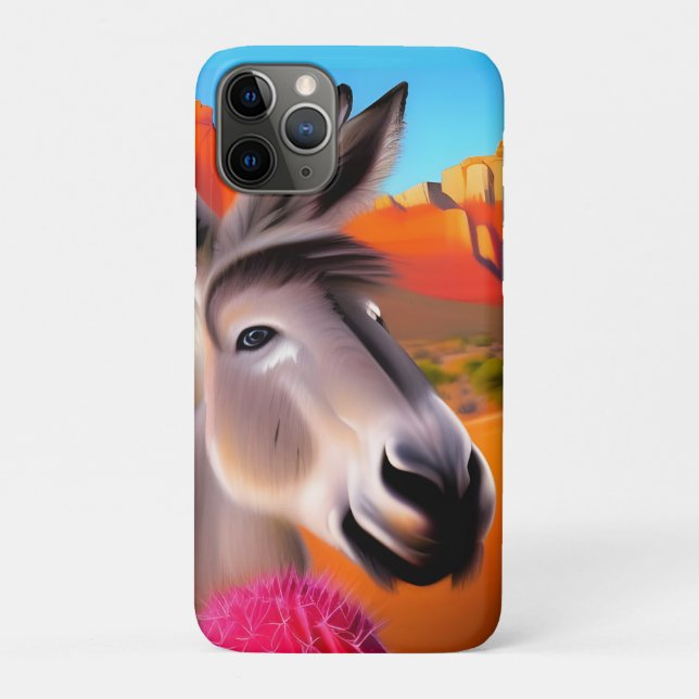  Cute Donkey with flowering cactus  Case-Mate iPhone Case (Back)