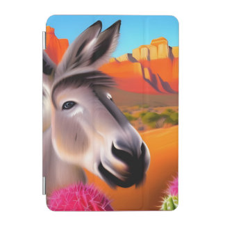 Cute Donkey with flowering cactus iPad Mini Cover