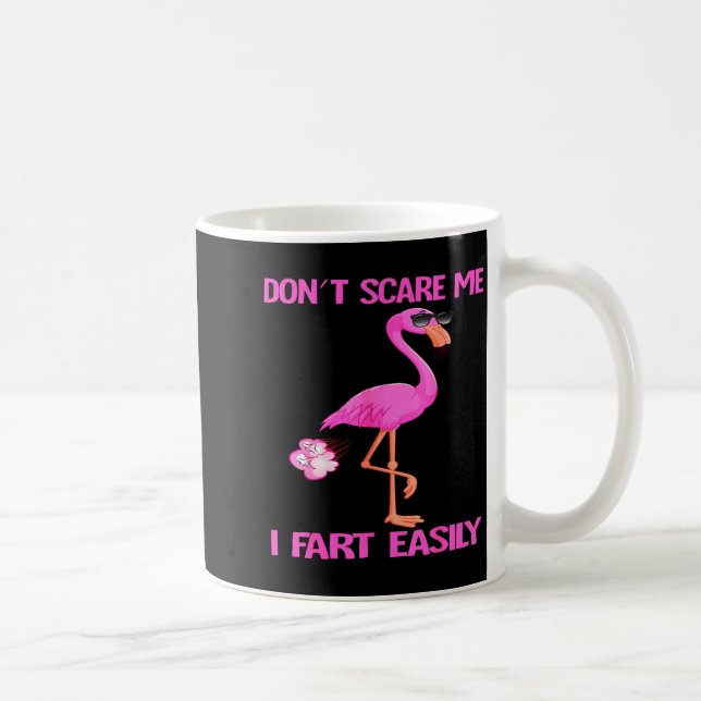 Cute Don't E Me I Fart Easy Fart Joke Flamingo Wom Coffee Mug (Right)