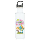 Custom Girl Flying on a Dragon 20oz Stainless Steel Water Bottle