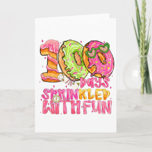 Cute Donut 100 Days Sprinkled With Fun School Card