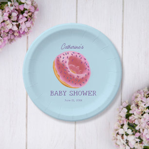 Cute Donut Baby Shower Paper Plates