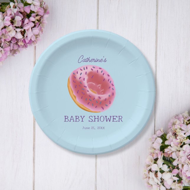 Cute Donut Baby Shower Paper Plates (Creator Uploaded)