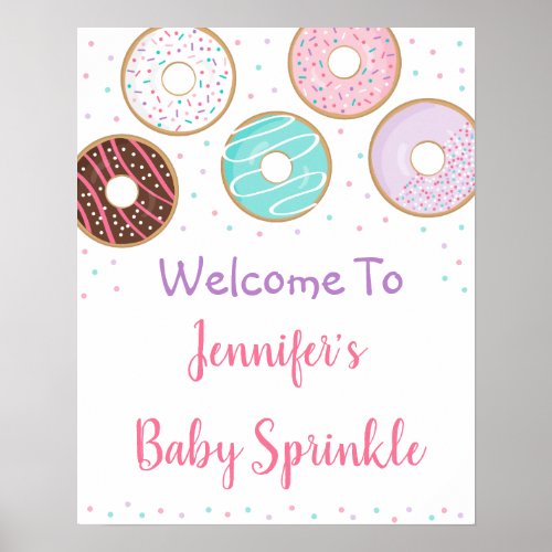 Cute Donut Baby Sprinkle Welcome Poster
