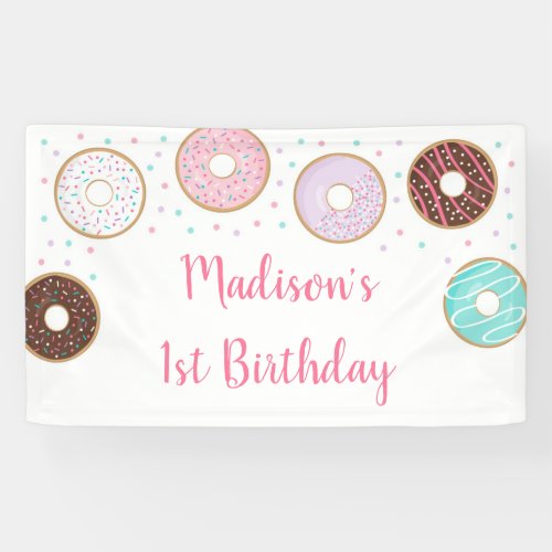 Cute Donut Birthday Banner