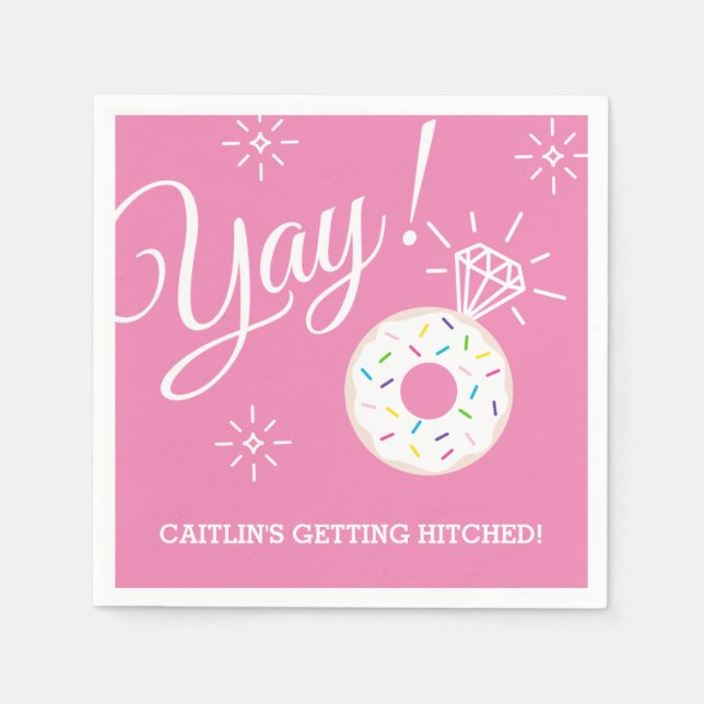 Cute Donut Bridal Shower / Bachelorette Party Paper Napkins (Front)