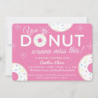 Cute Donut Bridal Shower Invitations | Pink