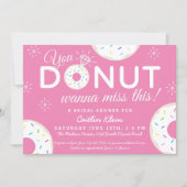 Cute Donut Bridal Shower Invitations | Pink (Front)