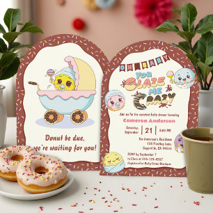 Cute Donut Cartoon Fun Baby Shower & Baby Sprinkle Invitation