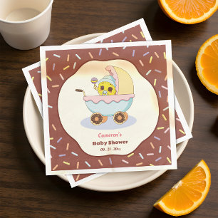 Cute Donut Cartoon Fun Baby Shower & Baby Sprinkle Napkins