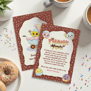 Cute Donut Cartoon Fun Baby Shower & Baby Sprinkle Thank You Card