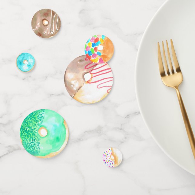 Cute donut confetti kid birthday party (Group)