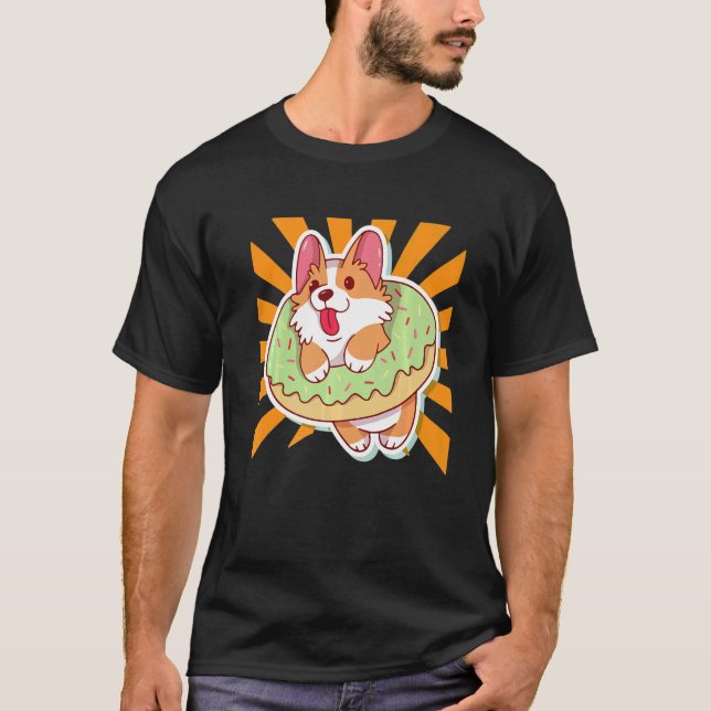 Cute Donut Corgi   T-Shirt (Front)