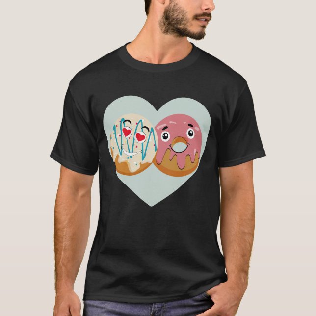 Cute Donut Couple Love shirt (Front)