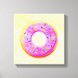 Cute Donut Drawing With Sprinkles Canvas Print
