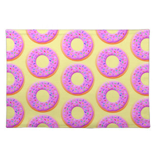Cute Donut Drawing With Sprinkles Cloth Placemat